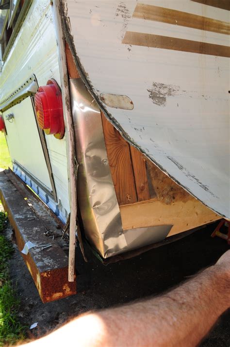 sheet metal camper|vintage rv metal siding.